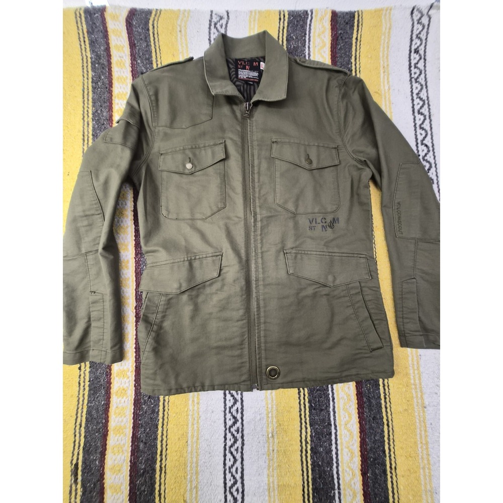 Volcom 216 vp Scout Utility Field Jacket Men's L Green Full Zip Button Front